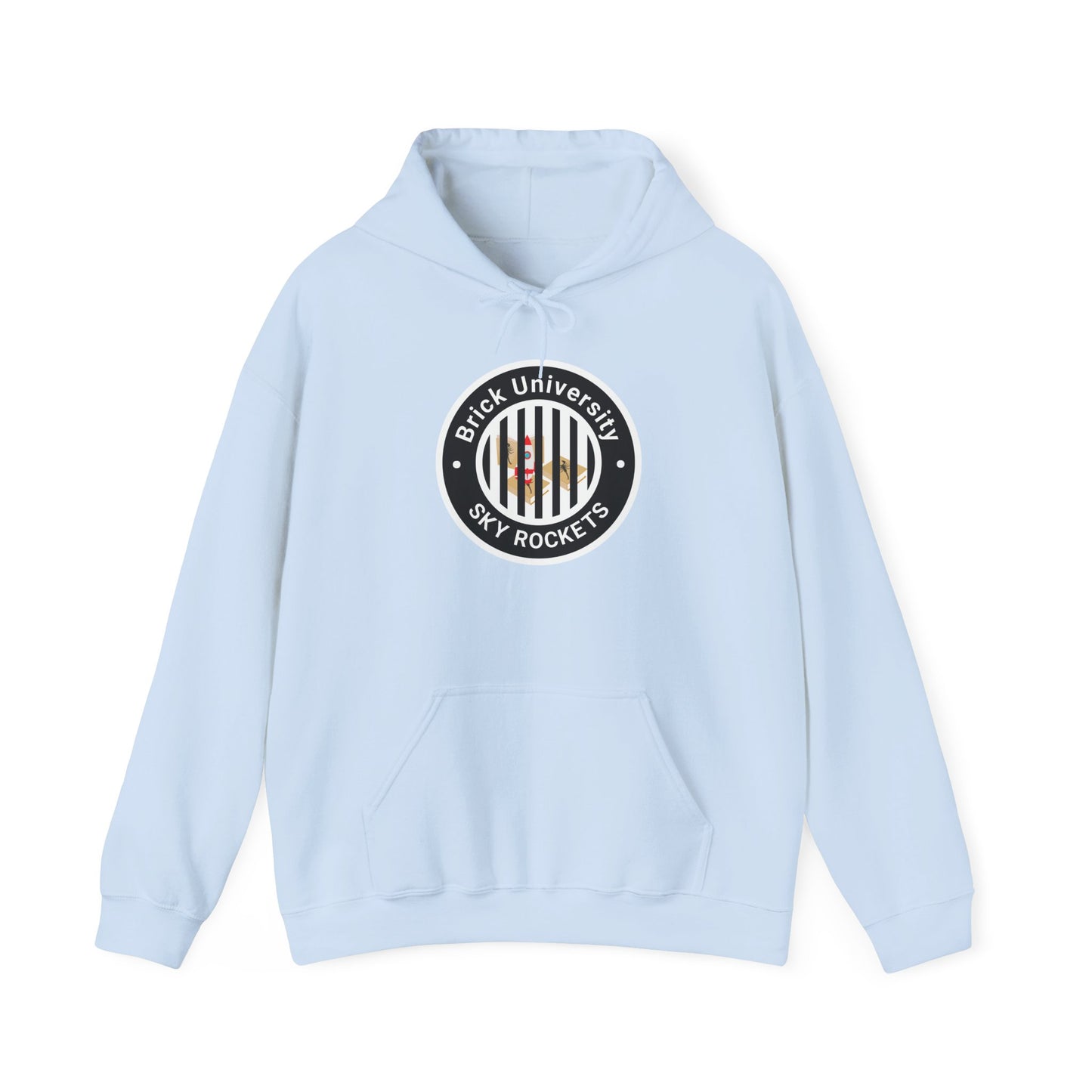 Brick University (Black Design Behind Bars) - Unisex Heavy Blend™ Hooded Sweatshirt