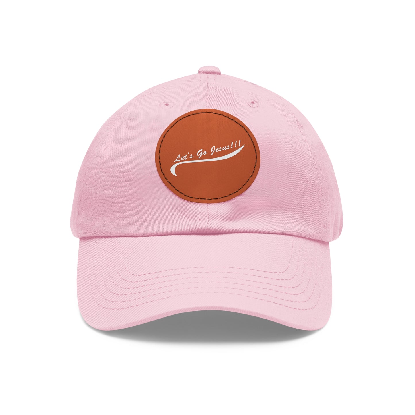 Let's Go Jesus - Hat with Leather Patch (Round)