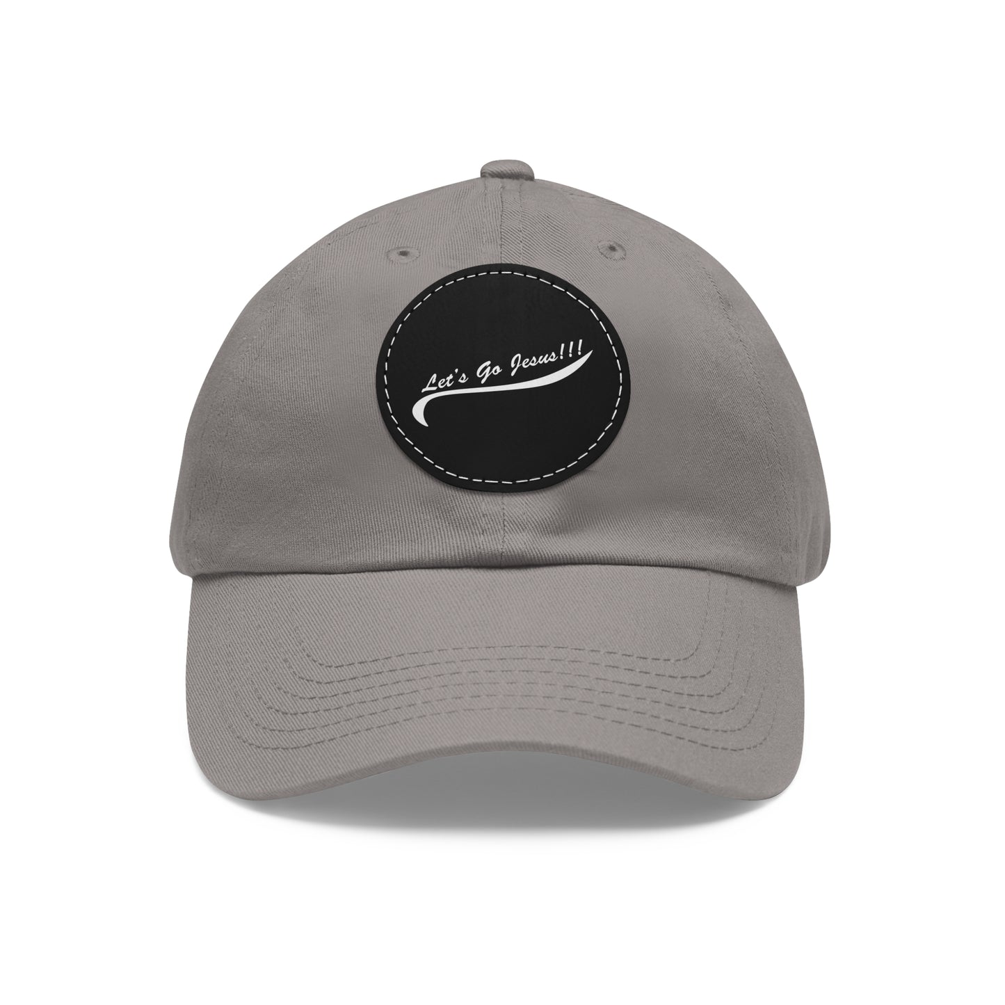 Let's Go Jesus - Hat with Leather Patch (Round)