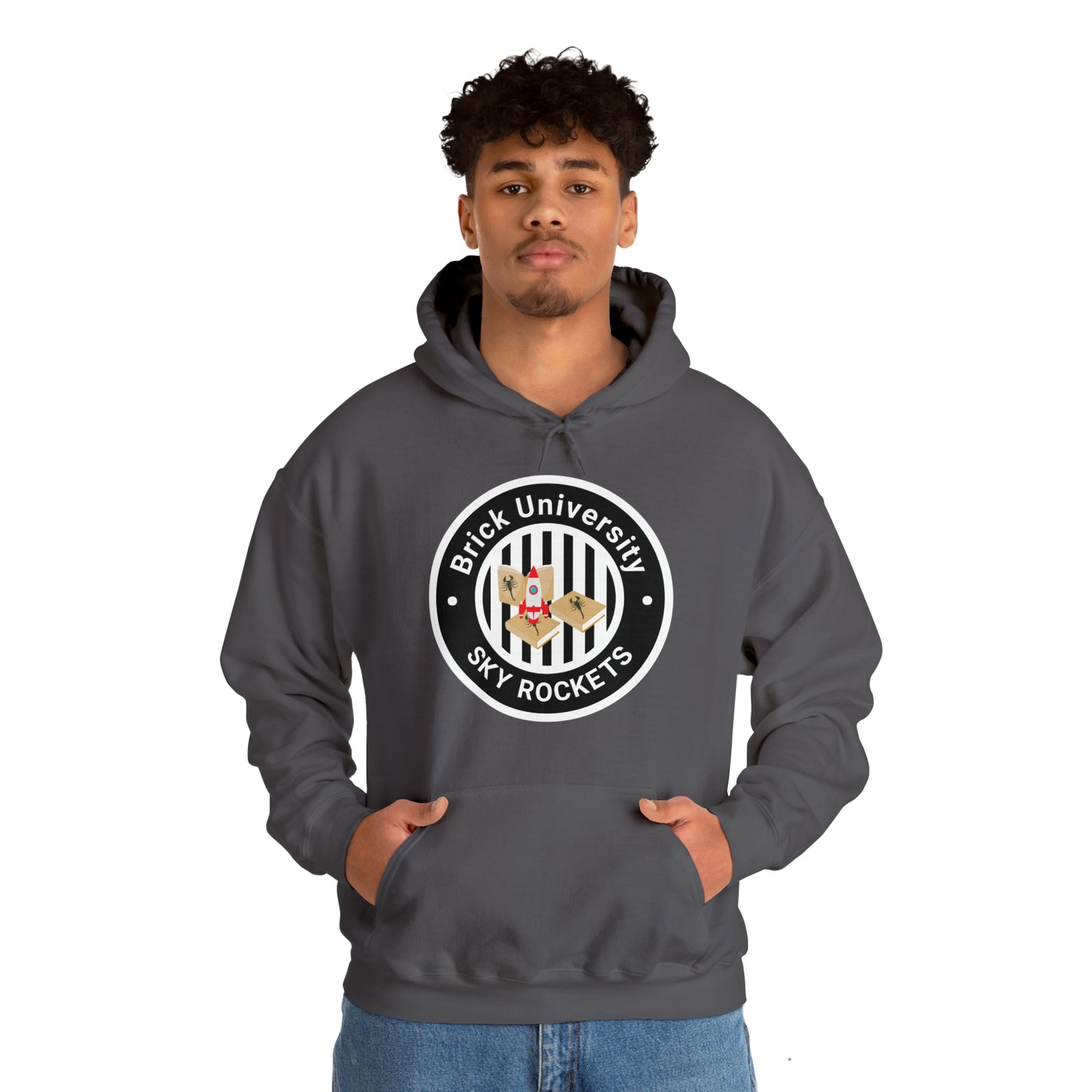 Brick University (Black Design) - Unisex Heavy Blend™ Hooded Sweatshirt