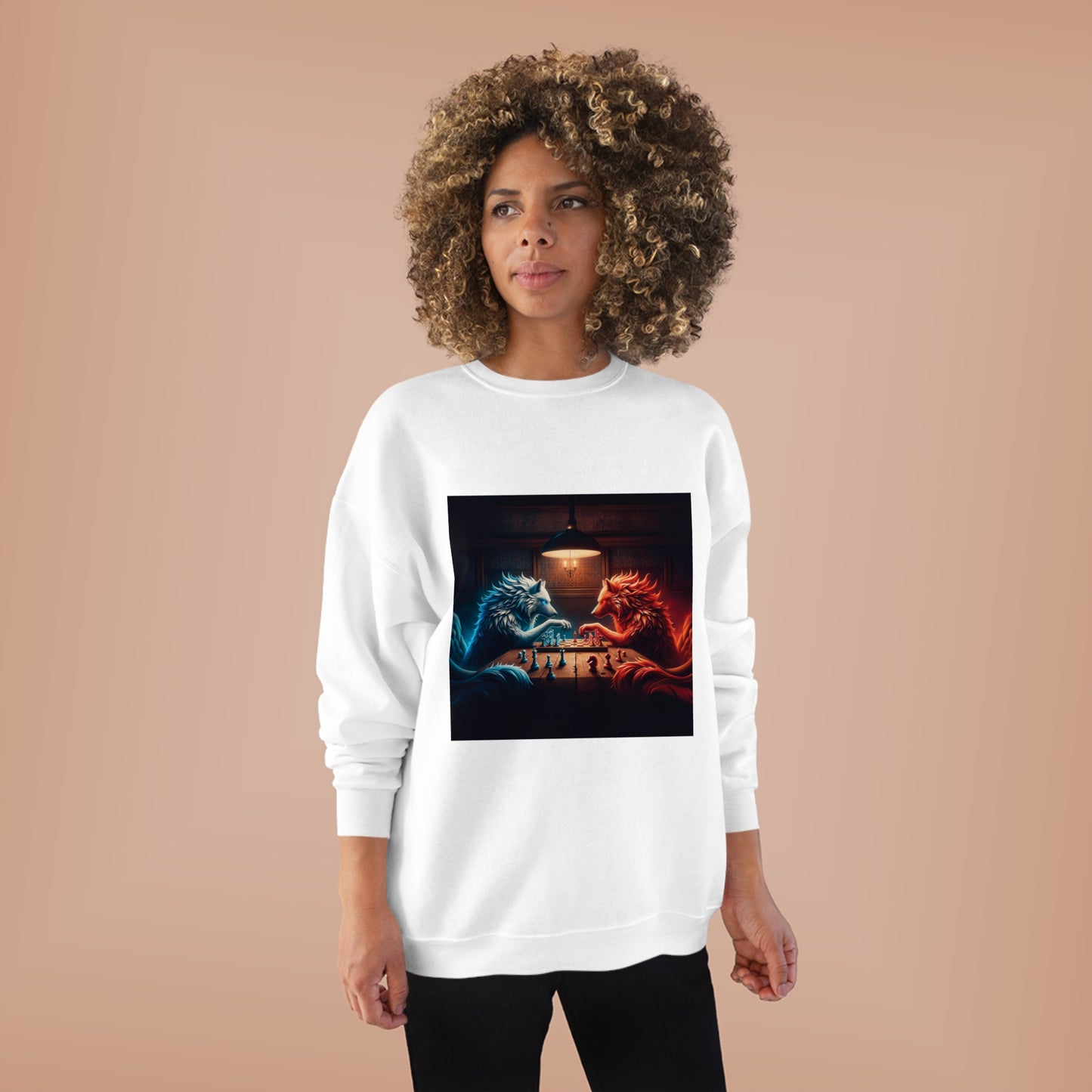 Wolves Playing Chess - Unisex EcoSmart® Crewneck Sweatshirt