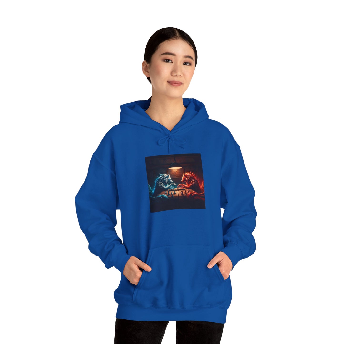 Wolves Playing Chess - Unisex Heavy Blend™ Hooded Sweatshirt