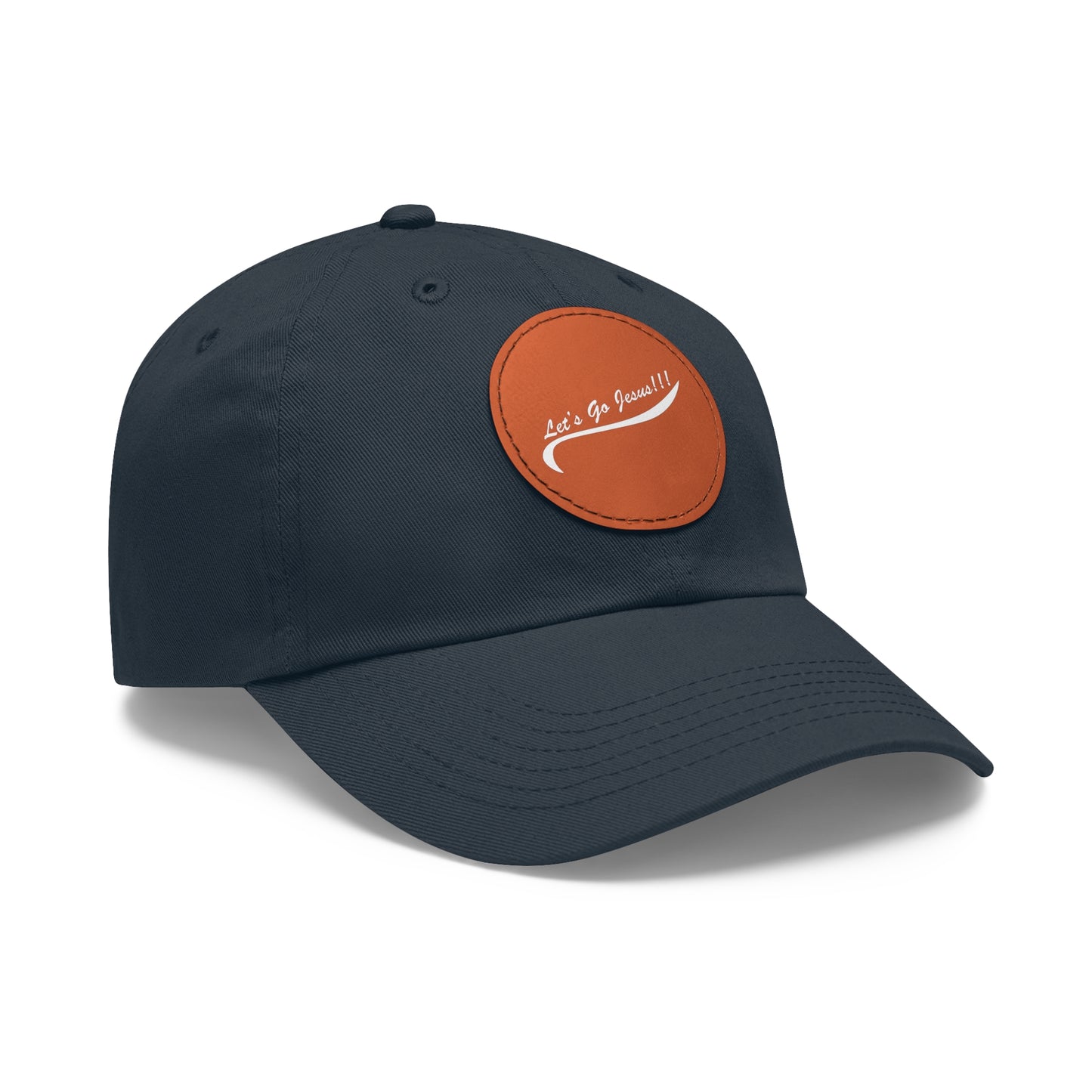 Let's Go Jesus - Hat with Leather Patch (Round)