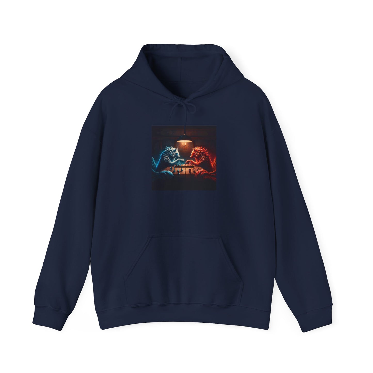 Wolves Playing Chess - Unisex Heavy Blend™ Hooded Sweatshirt