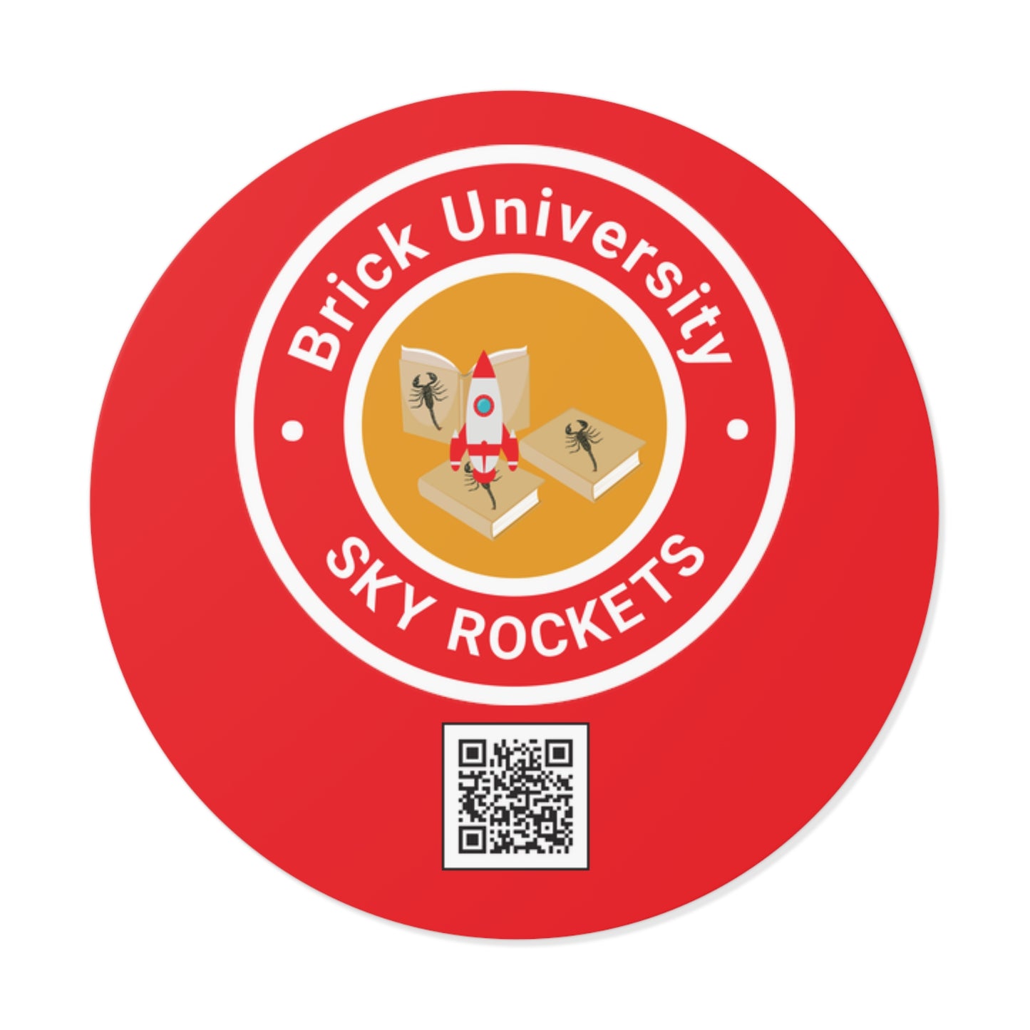 Brick University Round Vinyl Stickers
