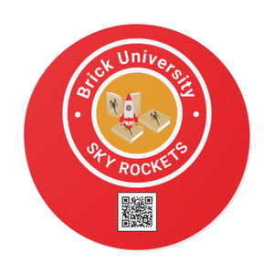 Brick University Round Vinyl Stickers
