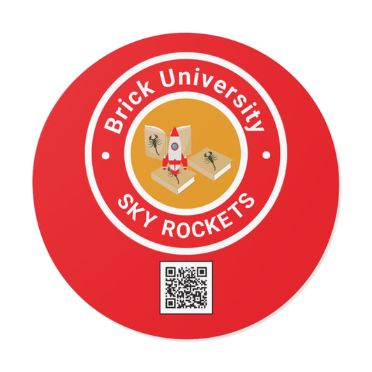 Brick University Round Vinyl Stickers