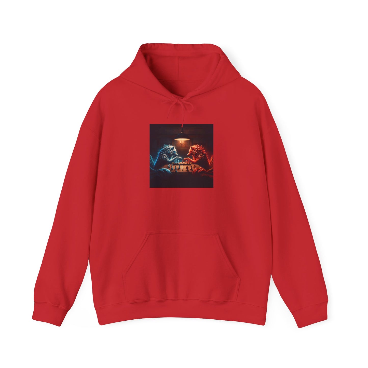 Wolves Playing Chess - Unisex Heavy Blend™ Hooded Sweatshirt