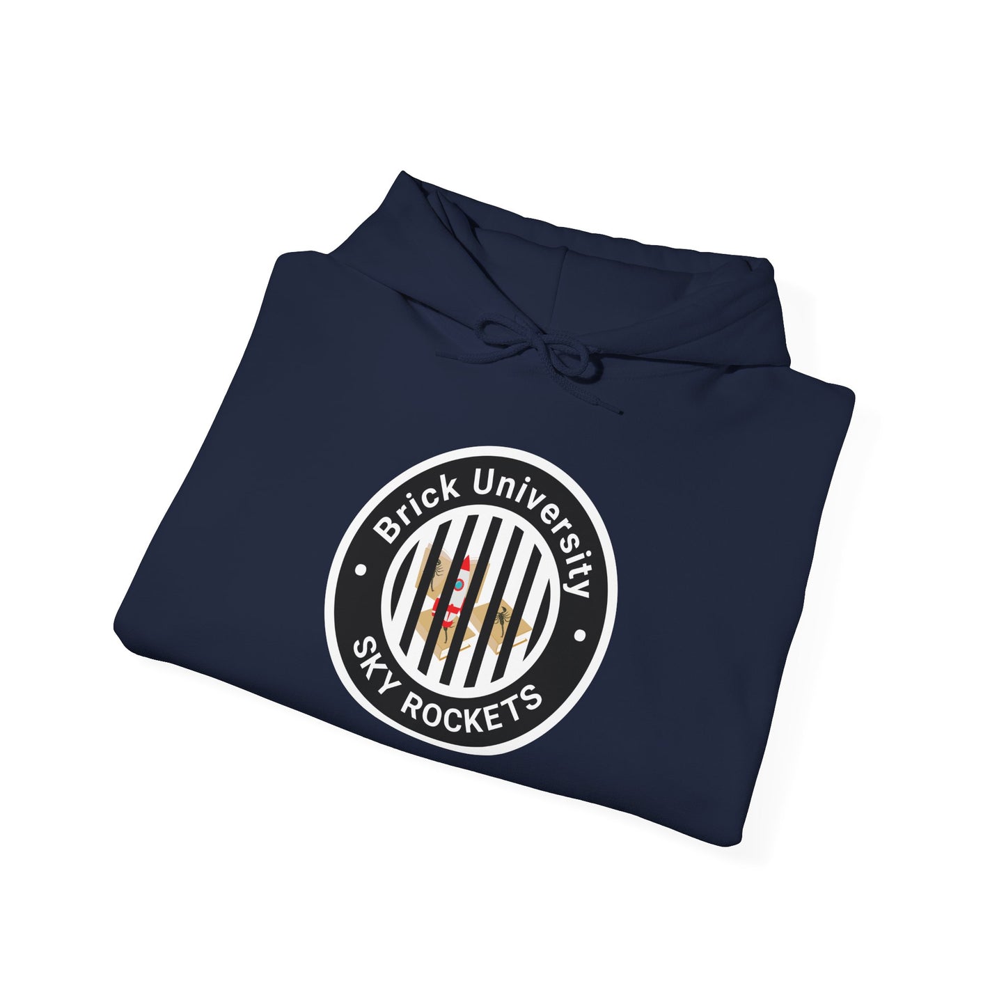 Brick University (Black Design Behind Bars) - Unisex Heavy Blend™ Hooded Sweatshirt