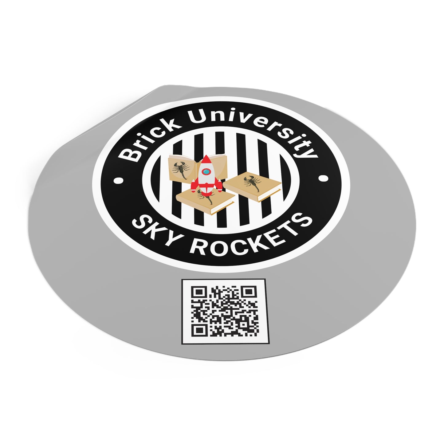 Brick University (Black Design) Round Vinyl Stickers
