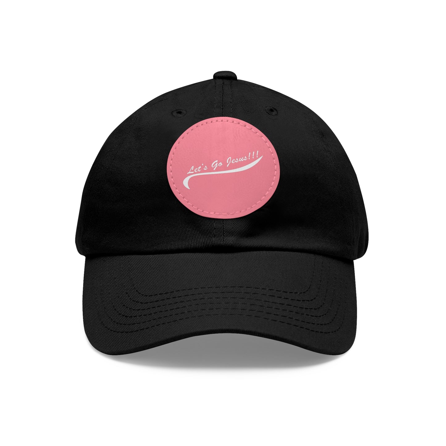 Let's Go Jesus - Hat with Leather Patch (Round)