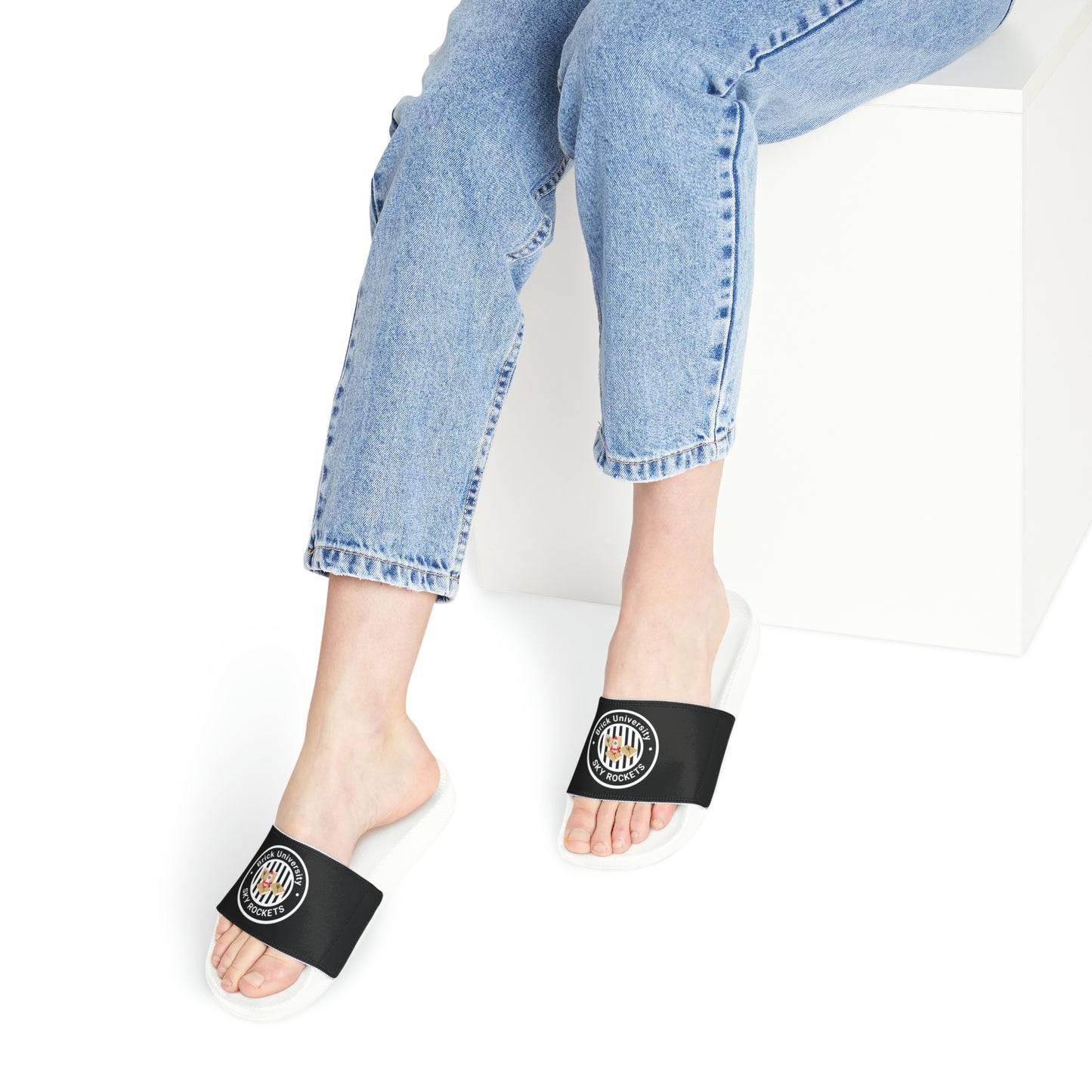 Brick University (Black Design) - Women's Slide Sandals