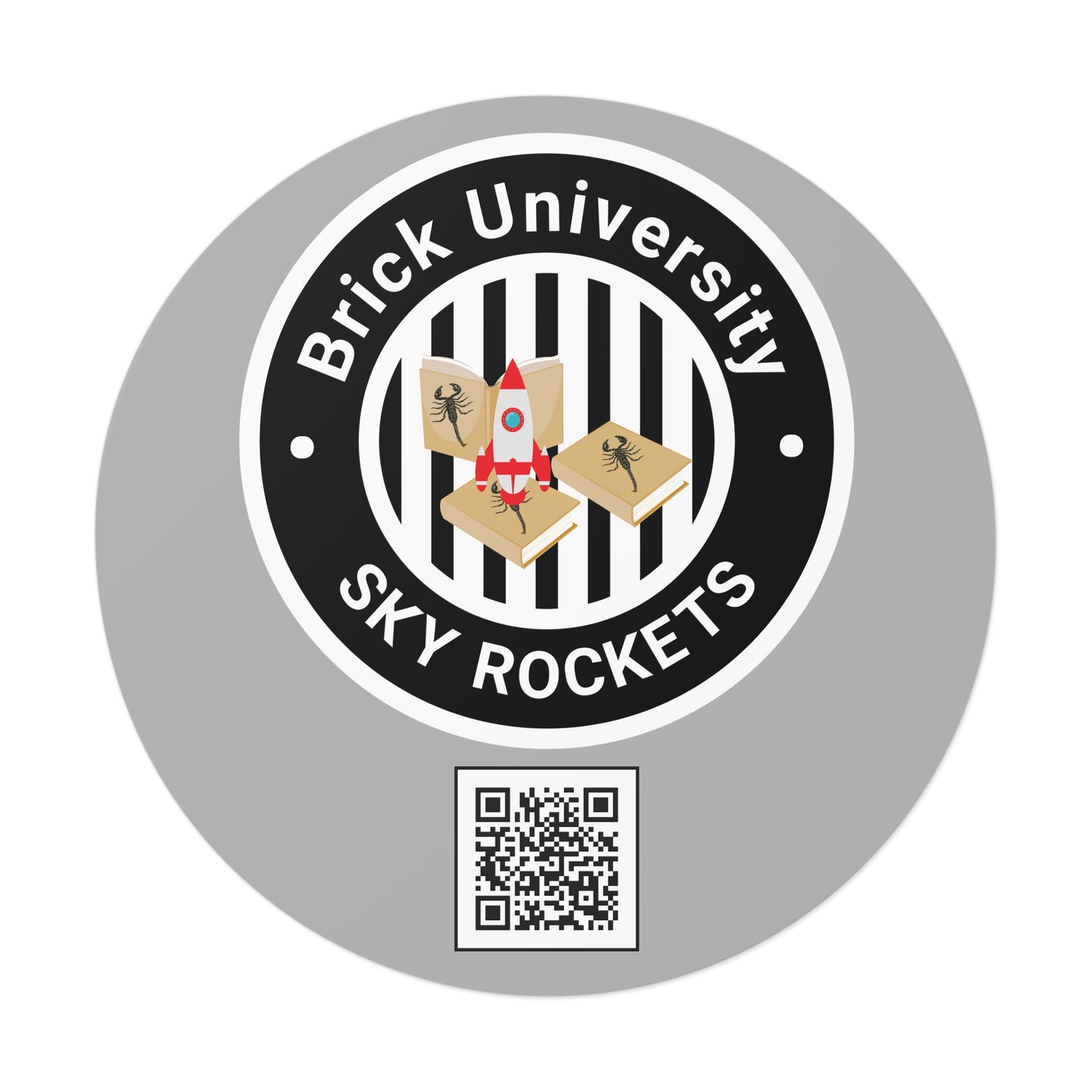Brick University (Black Design) Round Vinyl Stickers