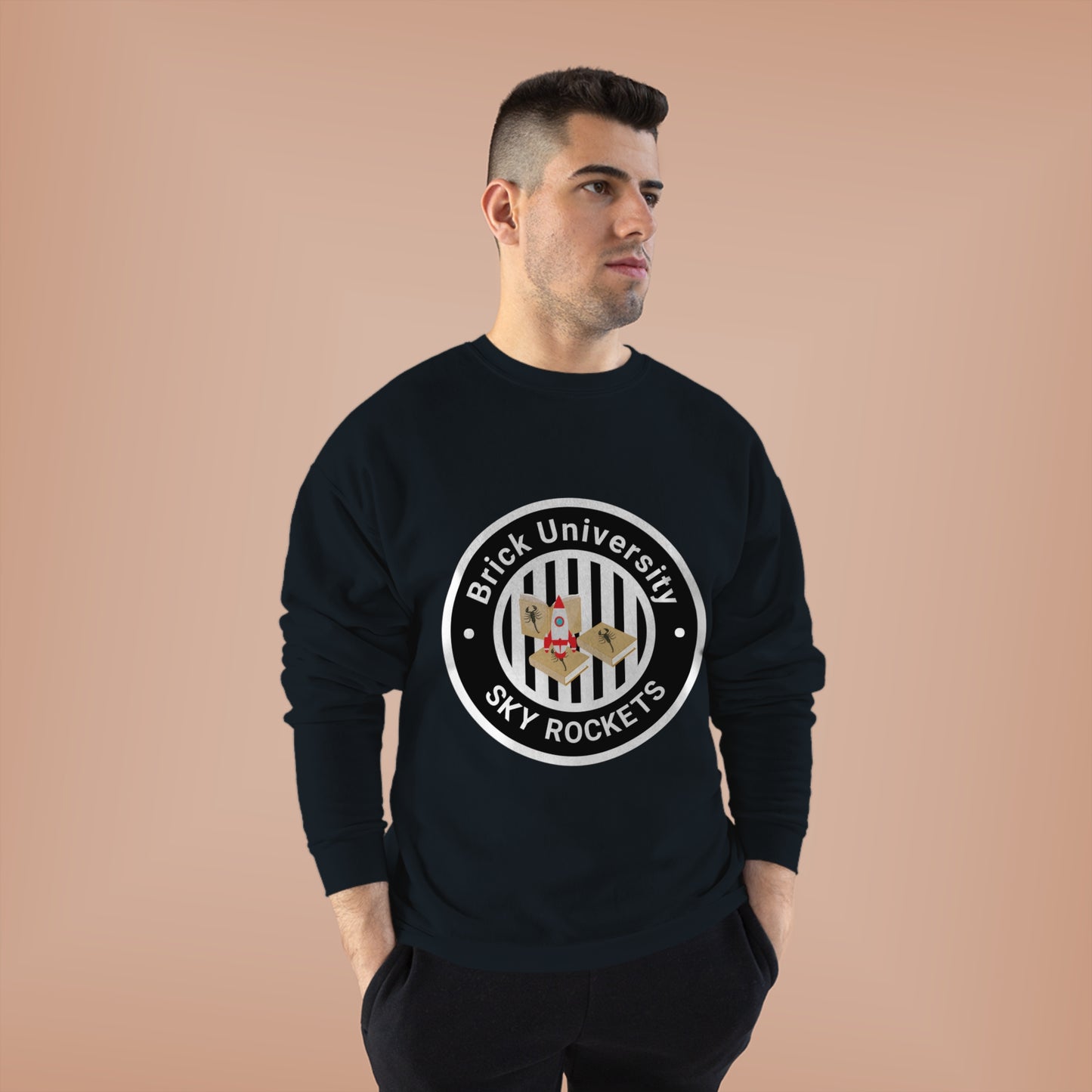 Brick University (Black Design) - Unisex EcoSmart® Crewneck Sweatshirt
