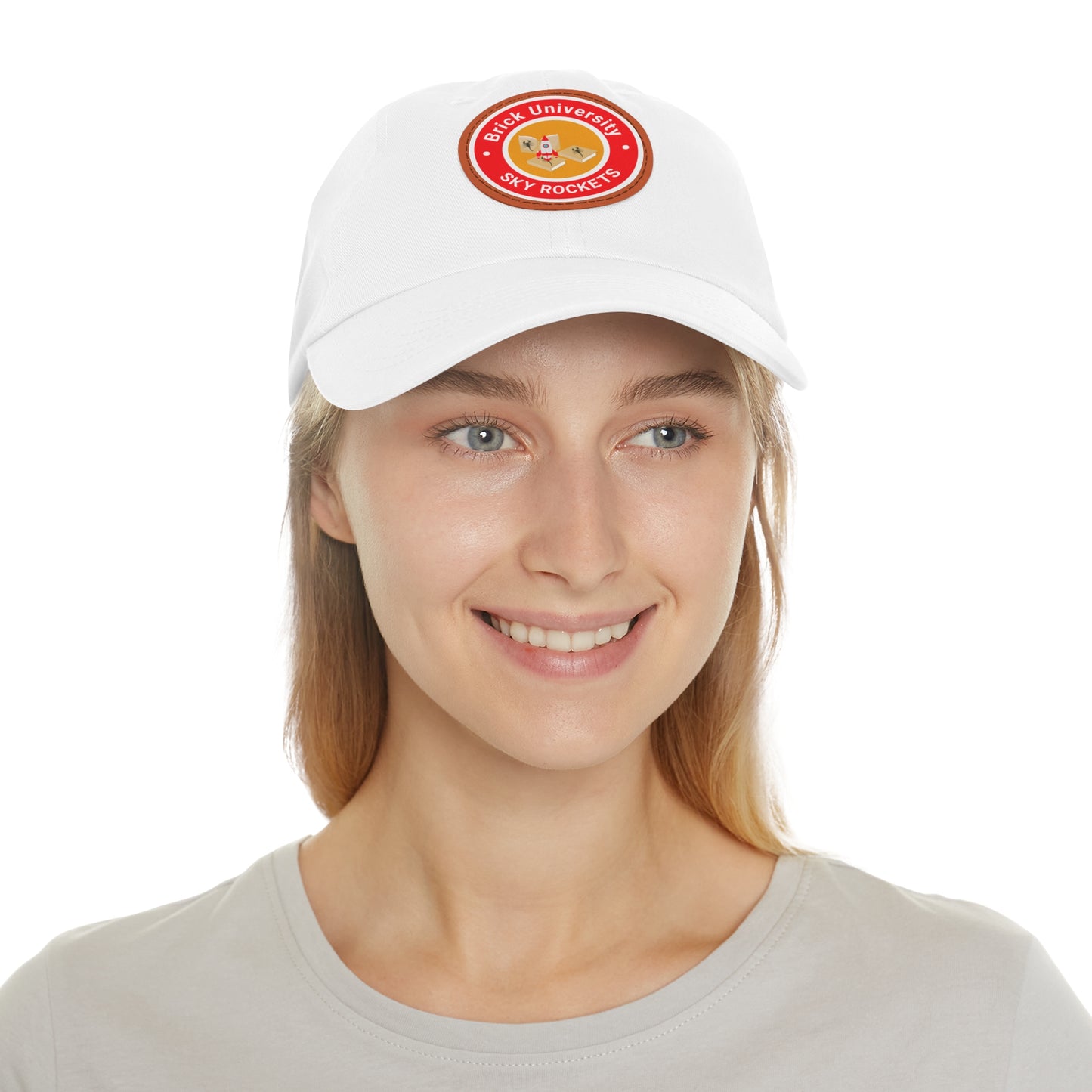 Brick University - Hat with Leather Patch (Round)