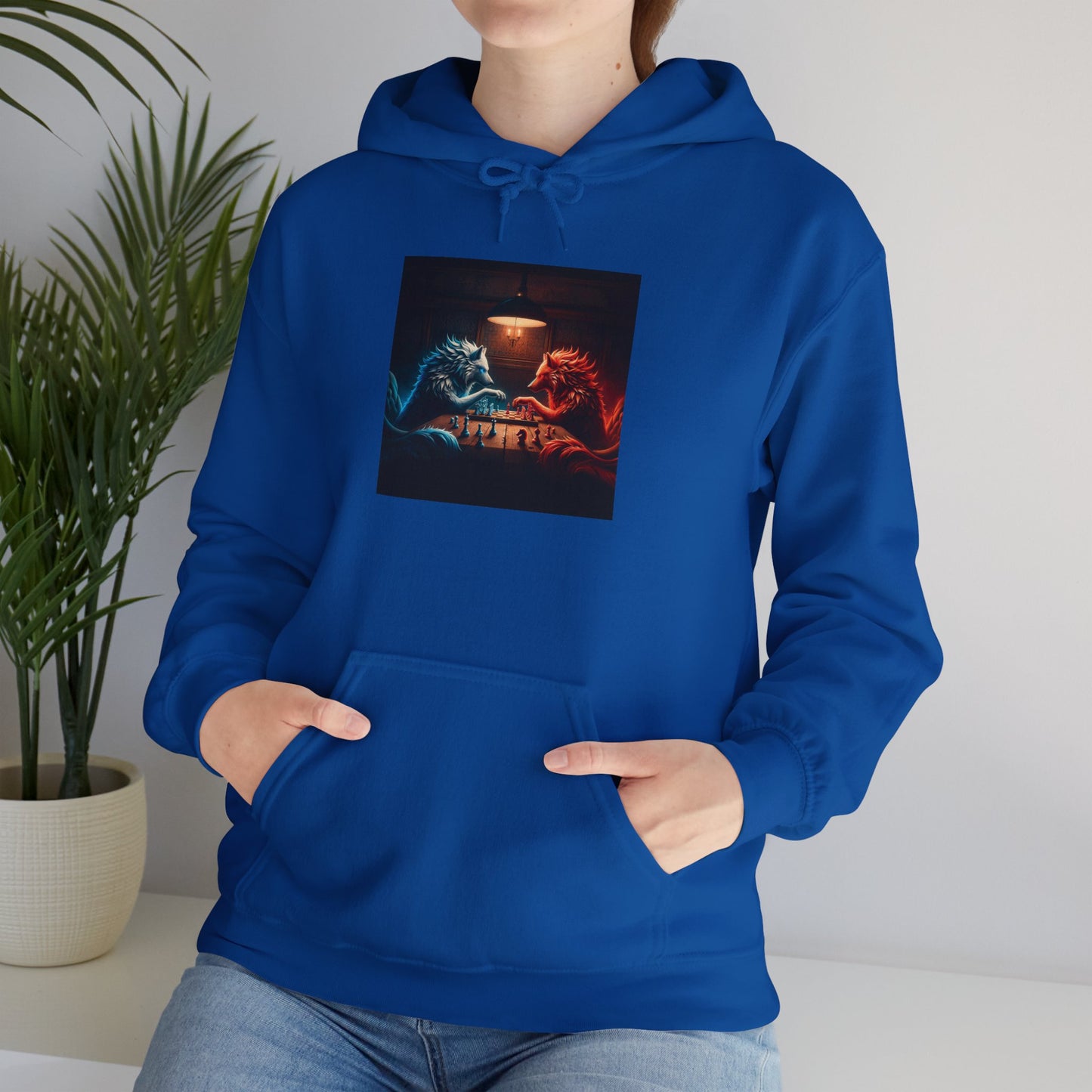 Wolves Playing Chess - Unisex Heavy Blend™ Hooded Sweatshirt
