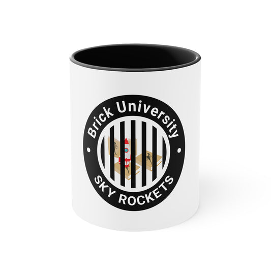 Brick University (Black Design Behind Bars) - Accent Coffee Mug, 11oz