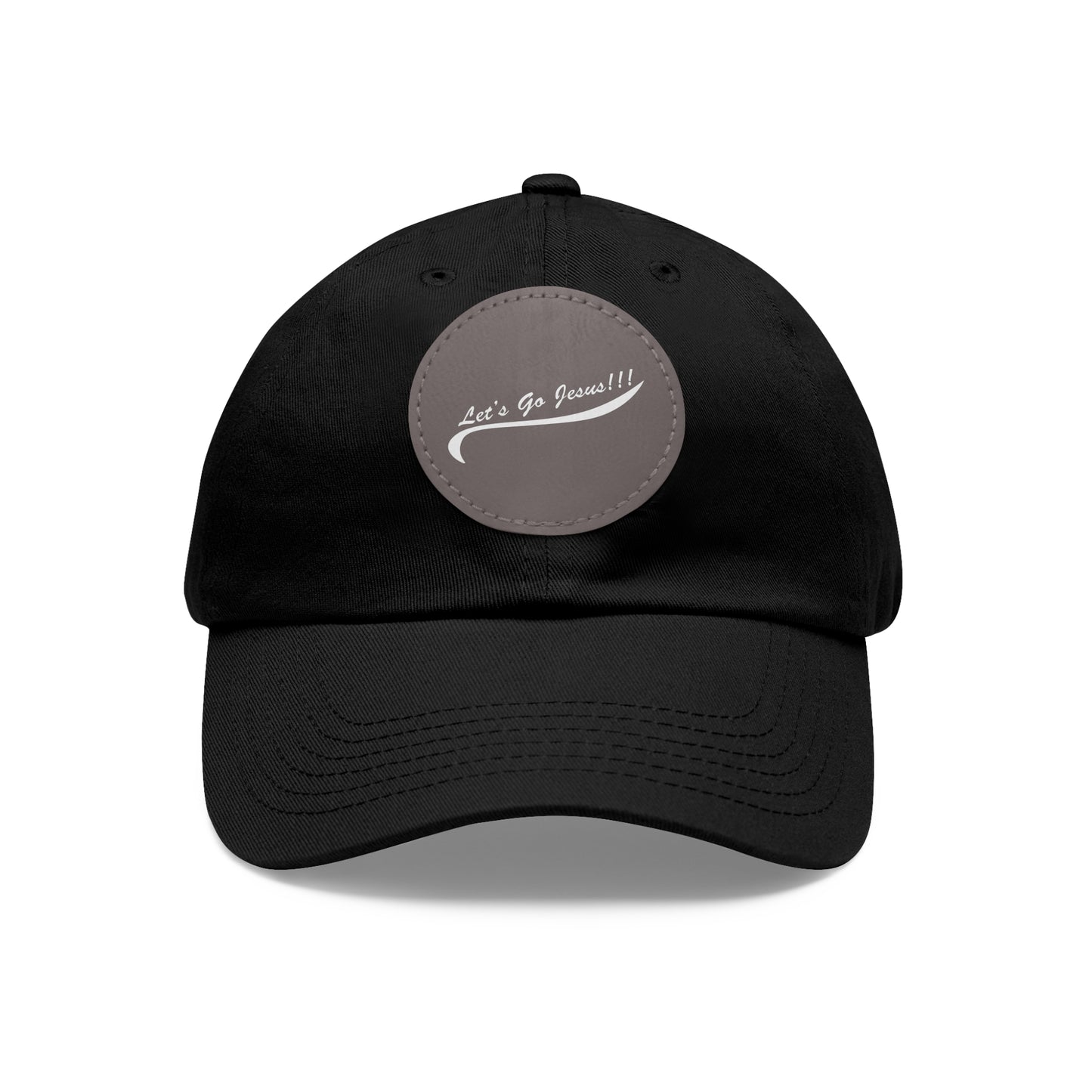 Let's Go Jesus - Hat with Leather Patch (Round)