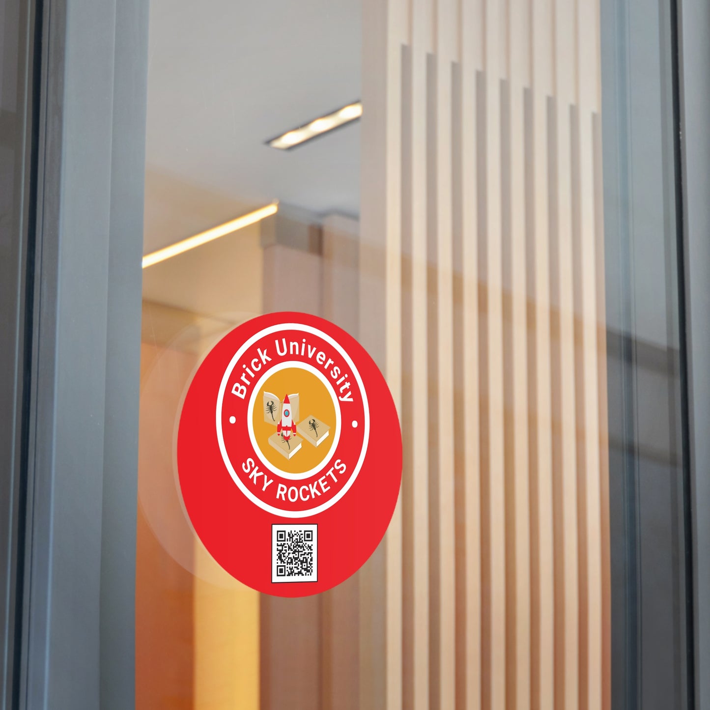 Brick University Round Vinyl Stickers