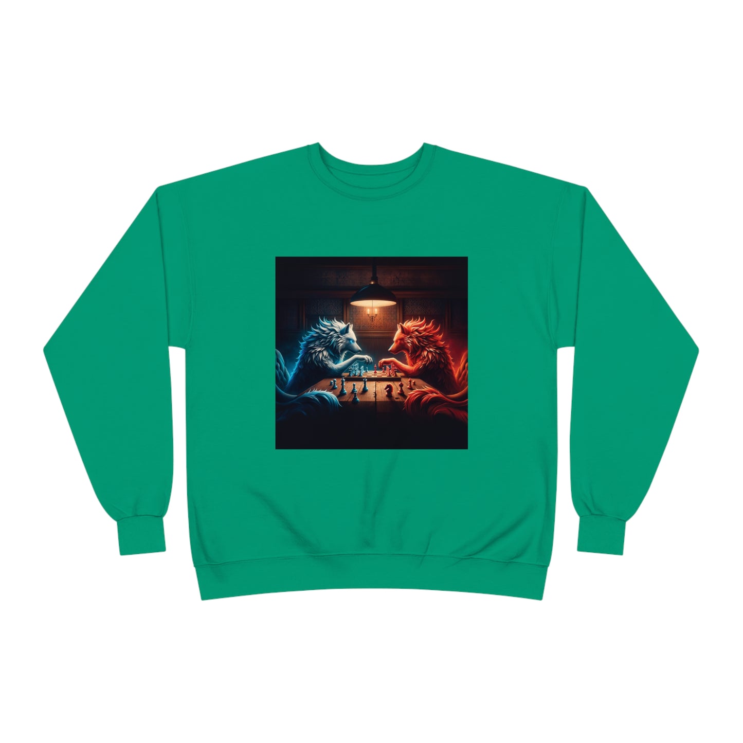 Wolves Playing Chess - Unisex EcoSmart® Crewneck Sweatshirt