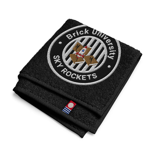 Brick University (Black Design) – Embroidered Cotton Hand Towel