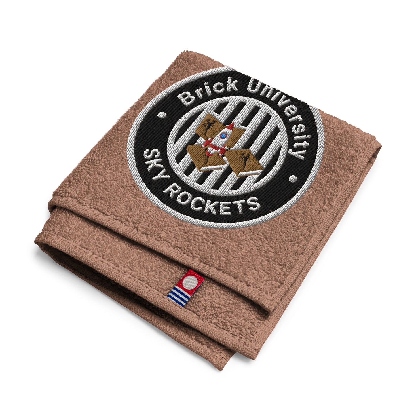 Brick University (Black Design) – Embroidered Cotton Hand Towel