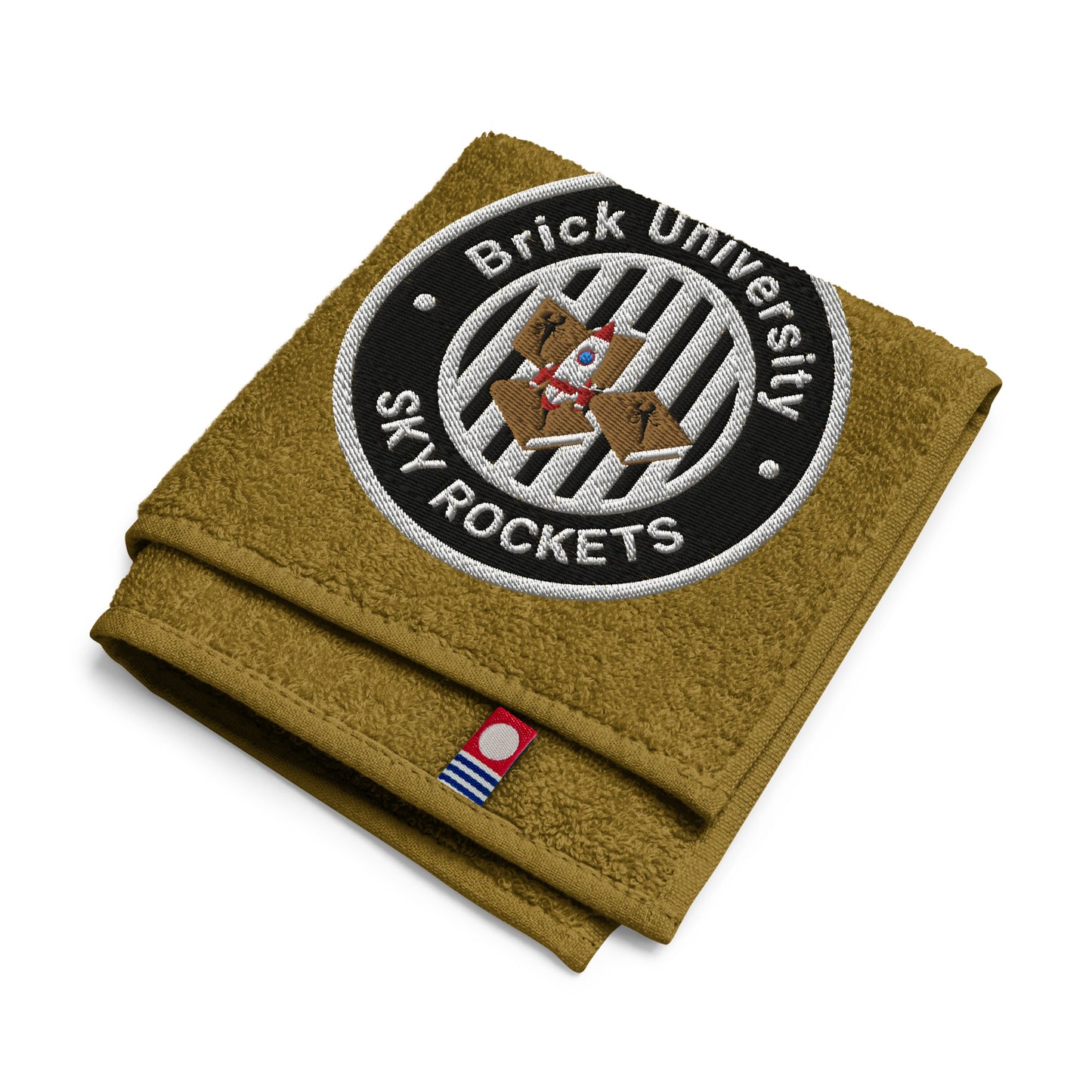 Brick University (Black Design) – Embroidered Cotton Hand Towel