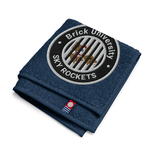 Brick University (Black Design Behind Bars) – Embroidered Cotton Hand Towel