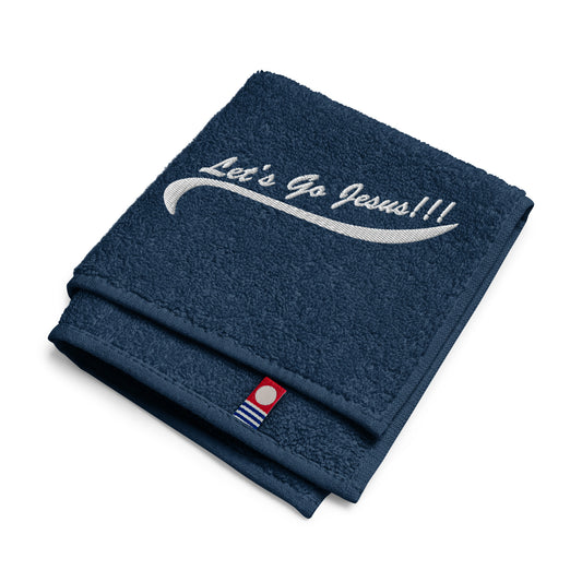 Let's Go Jesus - Embroidered Cotton Hand Towel