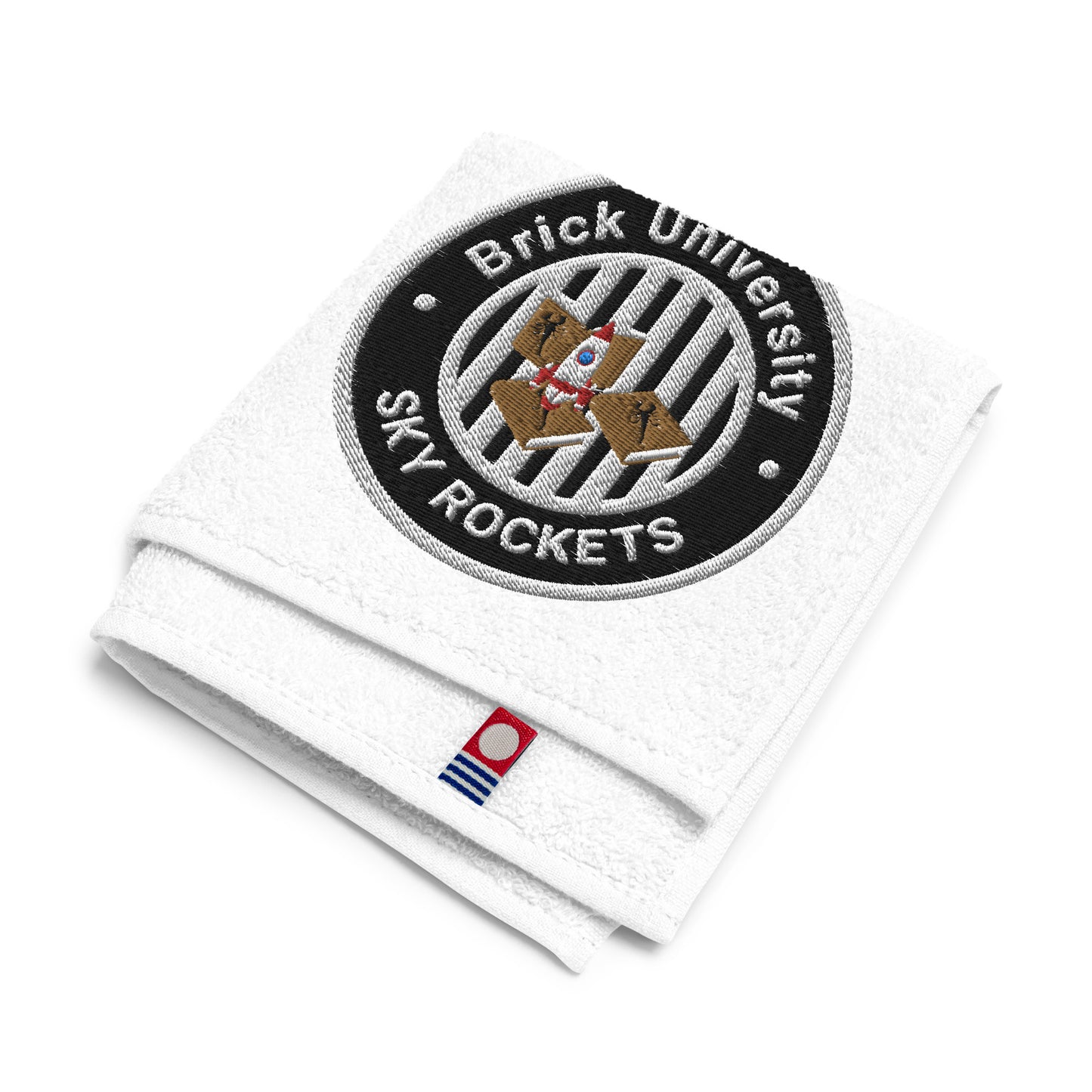Brick University (Black Design) – Embroidered Cotton Hand Towel