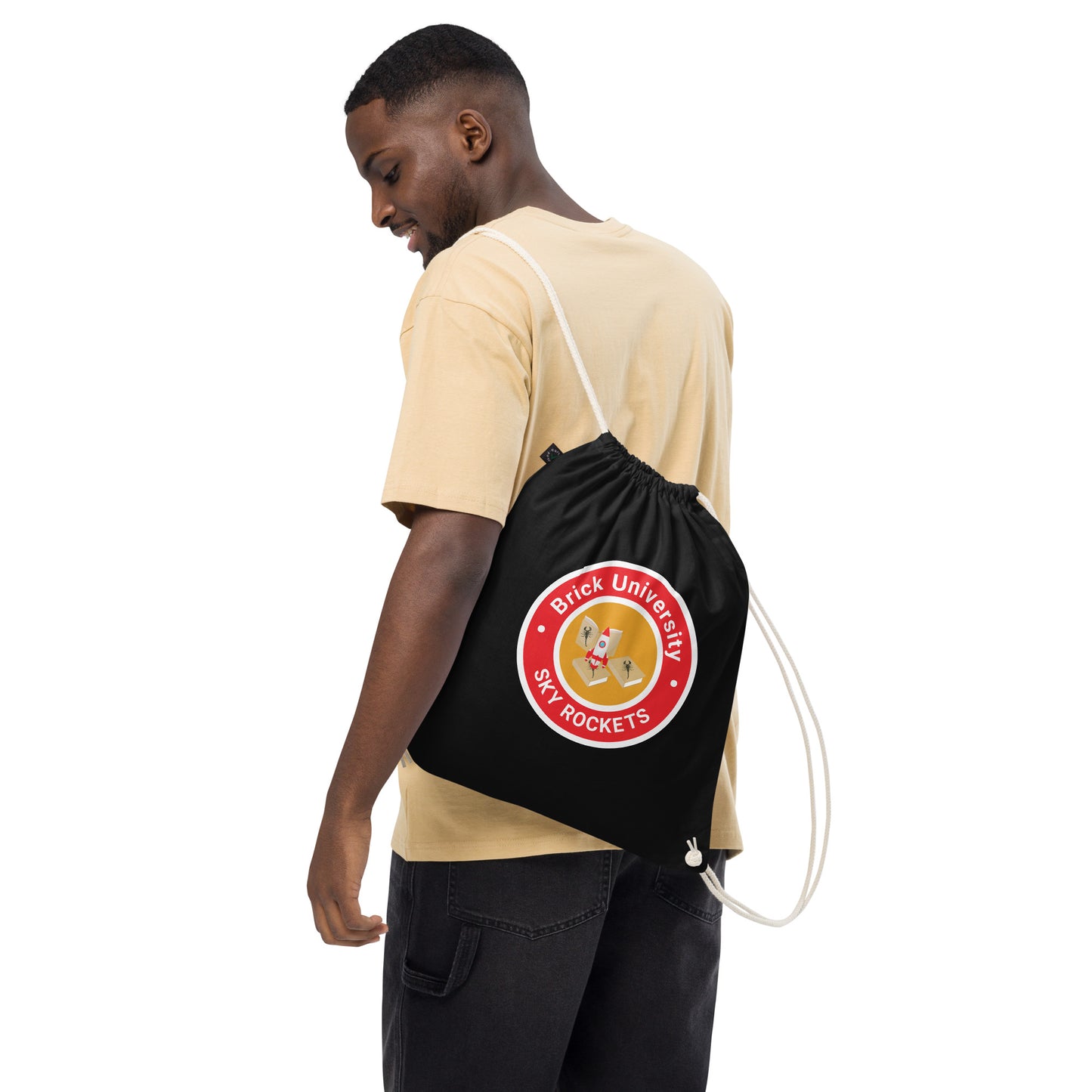 Brick University - Organic cotton drawstring bag