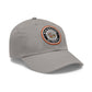 Brick University (Black Design Behind Bars) - Hat with Leather Patch (Round)