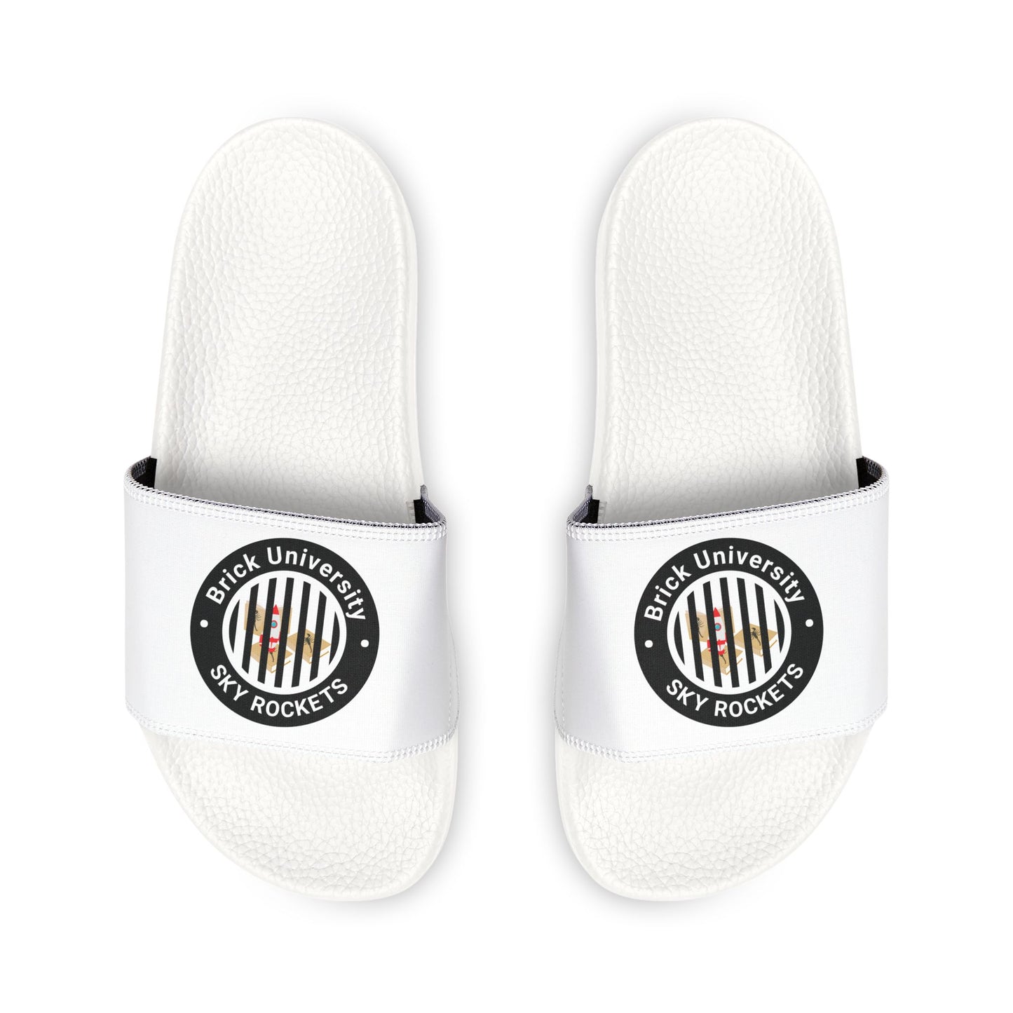 Brick University (Black Behind Bars) - Slide Sandals — Removable‑Strap Slides