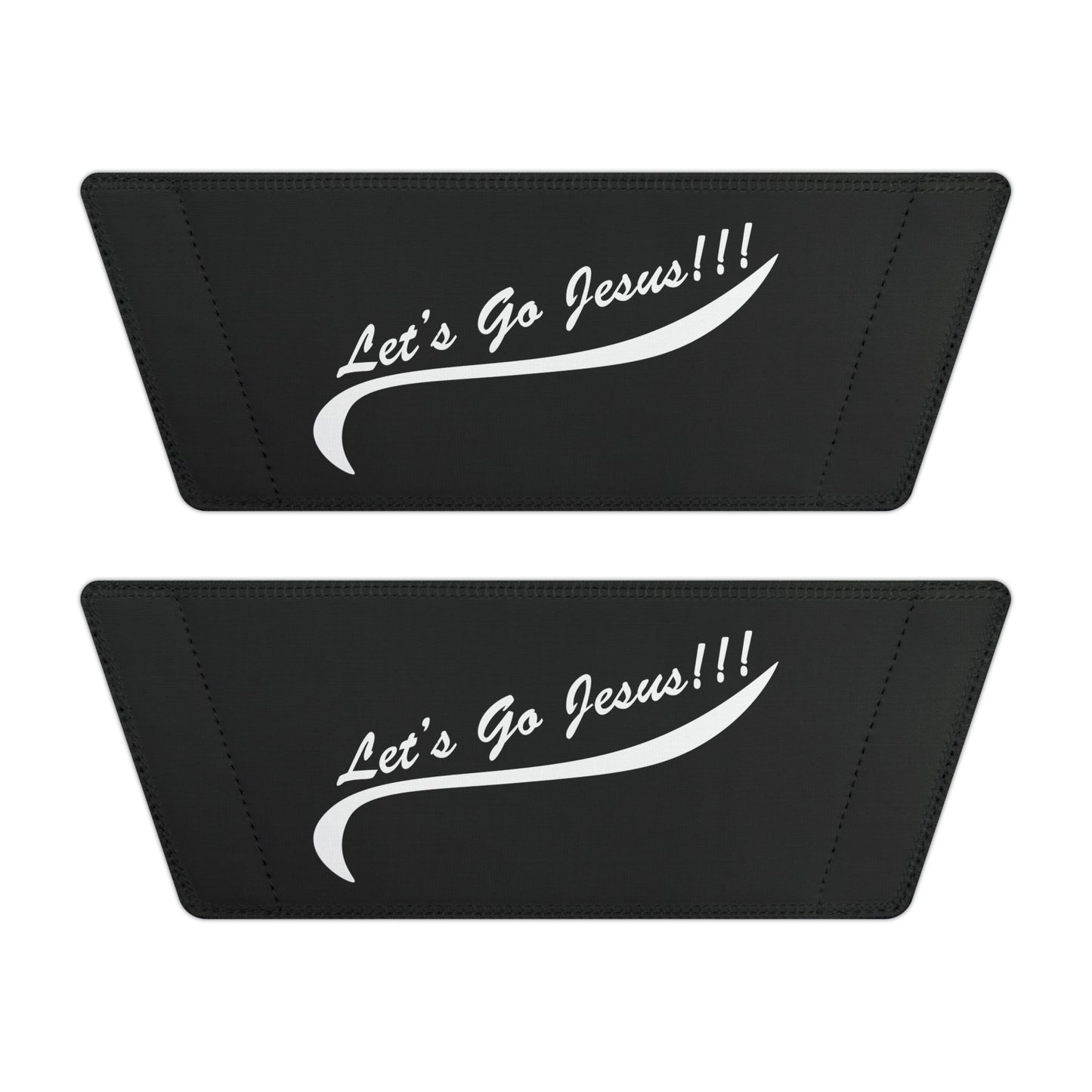 Let's Go Jesus - Slide Sandals — White Removable‑Strap Slides with ‘Let’s Go Journey’ Script