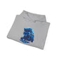 Wolf Playing Chess (Blue Team) - Unisex Heavy Blend™ Hooded Sweatshirt