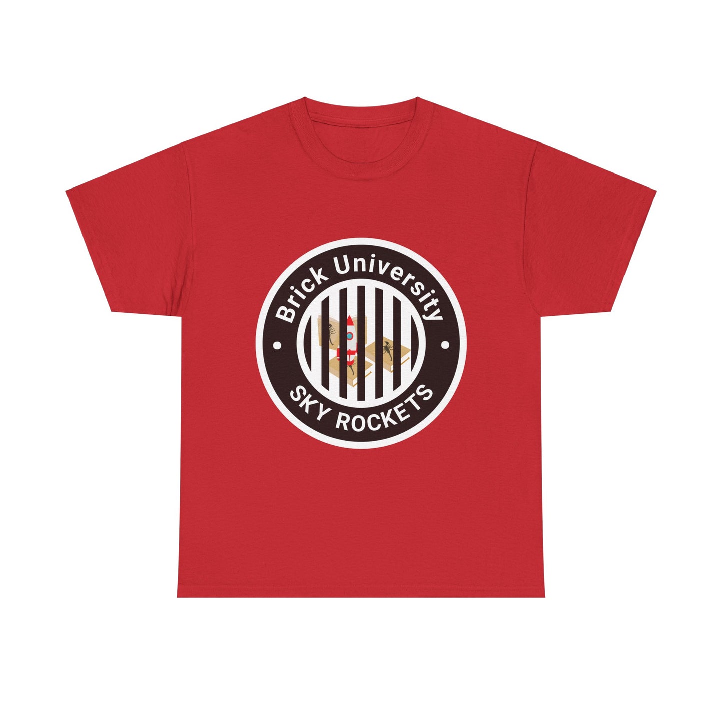 Brick University (Black Design Behind Bars) - Unisex Heavy Cotton Tee
