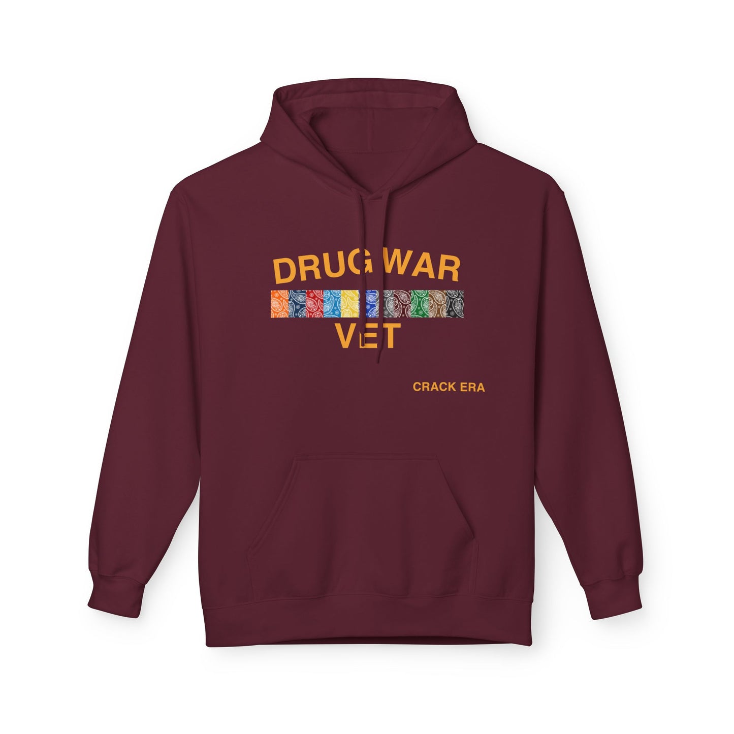 Drug War Vet Hoodie — 'Crack Era' Retro Patch Graphic