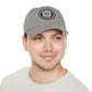 Brick University (Black Design Behind Bars) - Hat with Leather Patch (Round)