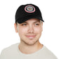 Brick University (Black Design Behind Bars) - Hat with Leather Patch (Round)