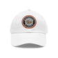 Brick University (Black Design Behind Bars) - Hat with Leather Patch (Round)