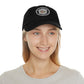 Brick University (Black Design Behind Bars) - Hat with Leather Patch (Round)