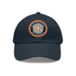 Brick University (Black Design) - Hat with Leather Patch (Round)