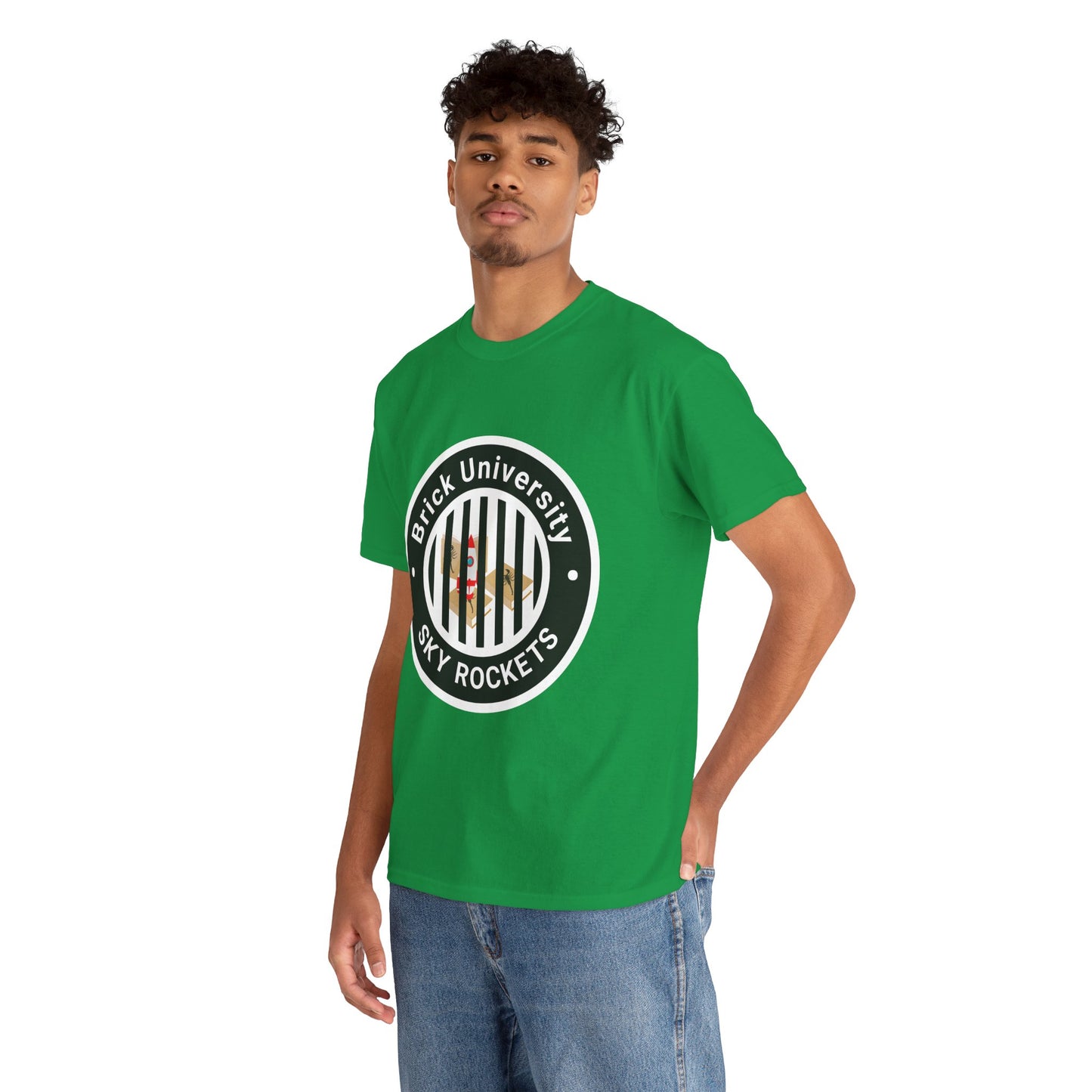 Brick University (Black Design Behind Bars) - Unisex Heavy Cotton Tee