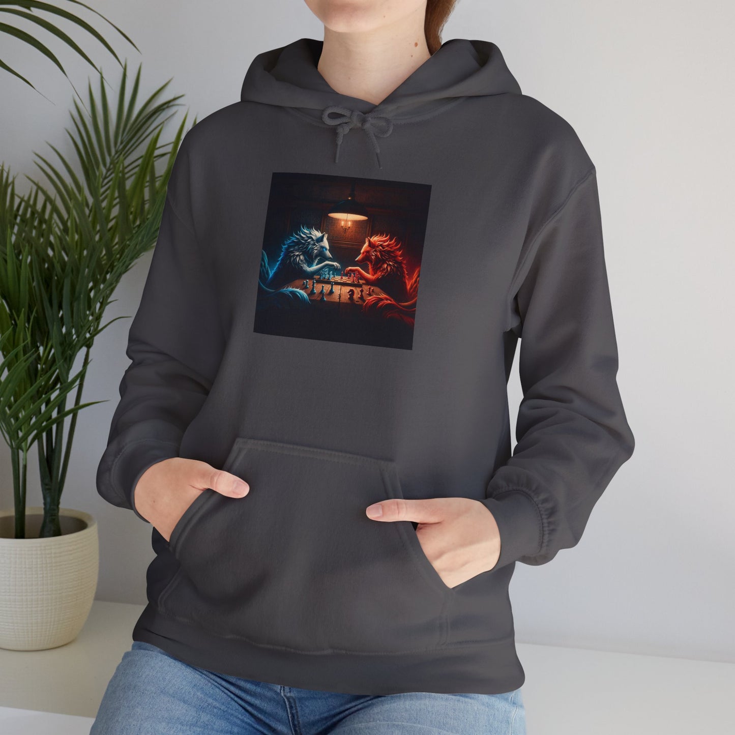 Wolves Playing Chess - Unisex Heavy Blend™ Hooded Sweatshirt