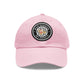 Brick University (Black Design) - Hat with Leather Patch (Round)