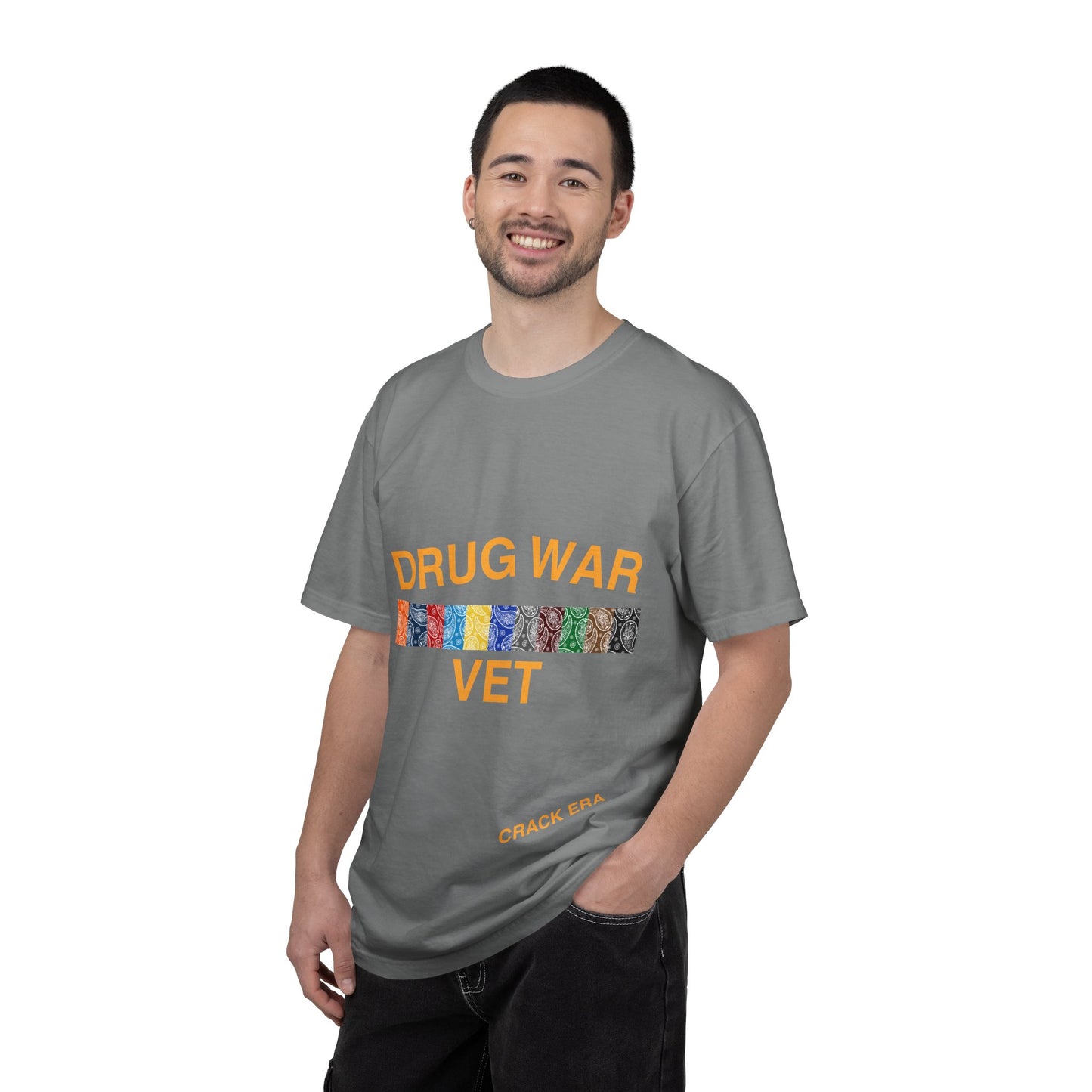 Drug War Vet T-Shirt – 'Crack Era' Retro Patch Graphic Tee