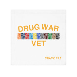 Drug War Vet Face Towel — Crack Era Vintage Bandana Stripe Design