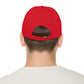 Brick University (Black Design Behind Bars) - Hat with Leather Patch (Round)