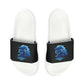Wolf Playing Chess (Blue Team) - Women's Slide Sandals