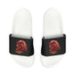 Wolf Playing Chess (Red Team) - Women's Slide Sandals